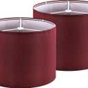 GOSO 13" Burgundy Red Lamp Shades Faux Silk, Set of 2 Medium Victorian Lamp Shades for Table Lamps Floor Lamps,13 13 10 IN (Spider) Lampshades Replace,Night Stand Light for Bedroom Required Assembly
