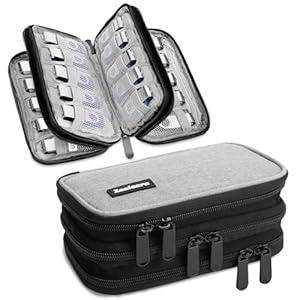 USB Flash Drive Case with Labels, Gifts for Men, USBs Case Organizer Holds 30 Pcs, USBs Storage Cases, USB Sticks Holder, Thumb Drive Cases, Fits for Samsung/Sandisk/Jump Drive, etc, Black