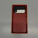 SHIELDON Genuine Leather Case for iPhone 17 Pro 6.3 Inch 2025 | [Updated Camera Button] | Magnetic Wireless Charging, Slim Fit, Non-Slip, Protective Phone Cover with Metal Buttons - Retro Red