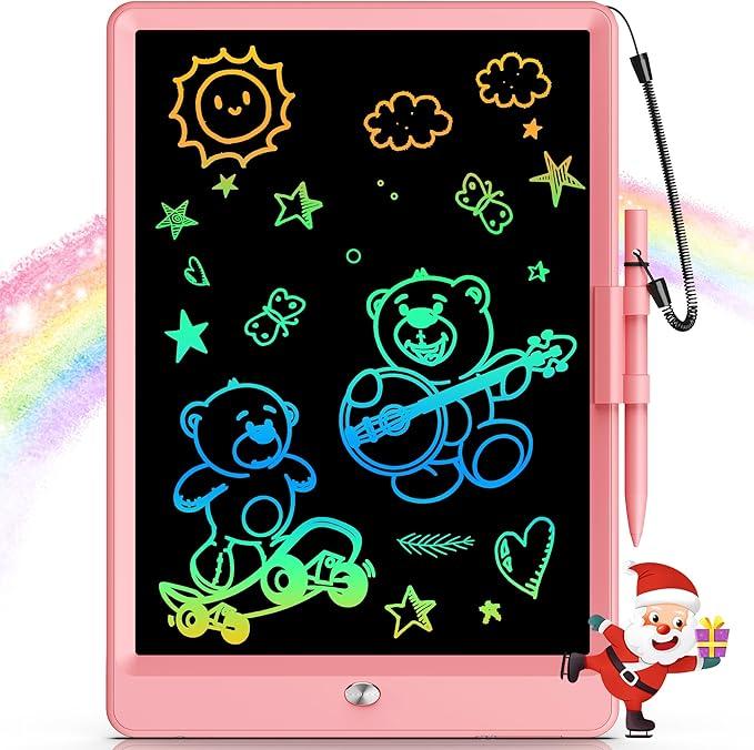 Bravokids LCD Writing Tablet for 3-8 Year Olds - 10 Inch Doodle Board Electronic Drawing Pad, Educational Gift for Kids (Orange)