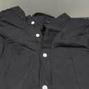 Alimens & Gentle Men's Cotton Linen Shirts Long Sleeve Button Down Shirt Band Collar Beach Shirts (3X-Large, Black)