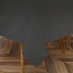 PVC Faux Leather Rectangle Tablecloths | (TCE28-54144) Charcoal Waterproof & Spill Proof Dining Table Cover | Decorative Washable Tablecloth for Home, Kitchen, Party (54X144)