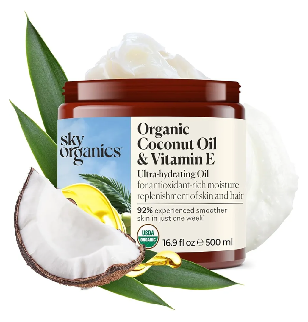 Sky Organics - Organic Coconut Oil & Vitamin E, 16.9 fl oz - Skin & Hair Ultra-Hydrating Oil - Fatty Acids & Antioxidants - Natural, Vegan & Cruelty Free - Skin Care & Hair Care