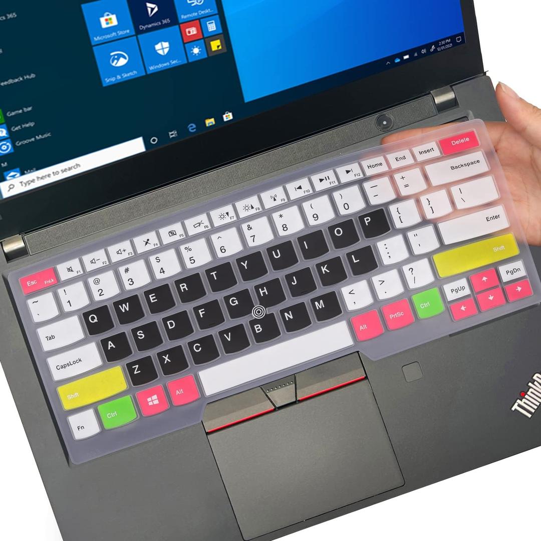 Keyboard Cover for Lenovo ThinkPad E470(c) E475 E480 E485 E490 E495 E14 14" |Thinkpad T14(s) T460(s) T470(s) T480(s) T490/S T495(S) L380 L390 L460 L470 L480 L490 L14 A475 A485 Keyboard Skin-CBLACK