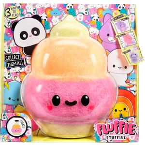 Fluffie Stuffiez Ice Cream Large Collectible Feature Plush 11" - Surprise Reveal Unboxing with Huggable ASMR Fidget DIY Fur Pulling, Ultra Soft Fluff