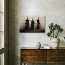 Vintage Halloween Three Witches Posters Witchy Canvas Prints Dark Academia Wall Art Goth Decor Rustic Witch Poster Horror Spooky Moody Aesthetic for Living Room Bedroom Home 12x16inch Framed (12L" x 16W")