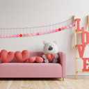 2 x 24 Pcs Valentines Day Balls Ornaments for Tree 30 mm Hanging Glitter Rustic Ball Ornaments for Valentine's Party Decor (Pink, White, Romantic Style)