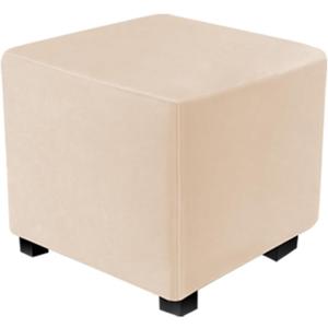 DUJUIKE Ottoman Covers Slipcover Square Ottoman Covers Protector for Footrest Foot Stool Furniture Stretch Comfortable Velvet with Elastic Bottom(Size S/Length&Width:13-18"/Height:15-18",Camel)