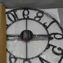 LEIKE Large Wall Clock, 24" Silent Non-Ticking, Battery Operated, Oversized, Decorative Retro Black Metal Clock for Living Room,Farmhouse, Dinner Room,Indoor, Outdoor Decor(60cm, Black Arabic Number)