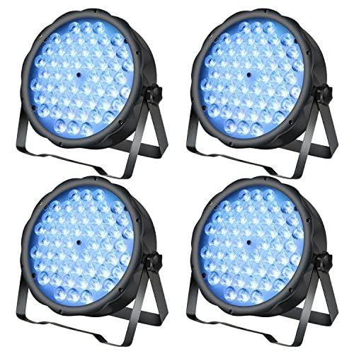 BETOPPER LED Par Lights 54 x 1.5W, RGB Stage Lights DMX DJ Lighting Sound Activated with Stand, Strobe Light & Wash Par Lighting DMX for Parties, Church, Wedding, Bars, 4 Pack