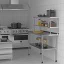 Double Overshelf 2 Tier Stainless Steel Shelf 12 x 36 Inch, Weight Capacity 330lb for Prep & Work Table in Restaurant, Home and Kitchen
