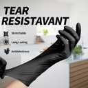 Basic Disposable Medical Synmax Vinyl Exam Gloves- 4 mil Safty Glove 1000pcs - Latex-Free & Powder-Free - SGBE 8002, Medium (Case of 1000, Black) (M)