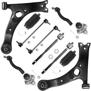 12PCS Suspension Kit Front Lower Control Arm w/Ball Joint TieRod Sway Fits for Toyota Corolla 2003 2004 2005 2006 2007 2008 All Models