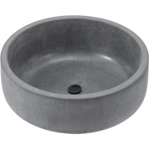 MyGift 8 Inch Round Unglazed Cement Planter Pot with Drainage Hole, Decorative Gray Concrete Indoor Succulent Cactus Planter Vase Bowl - Plants not Included (Small)