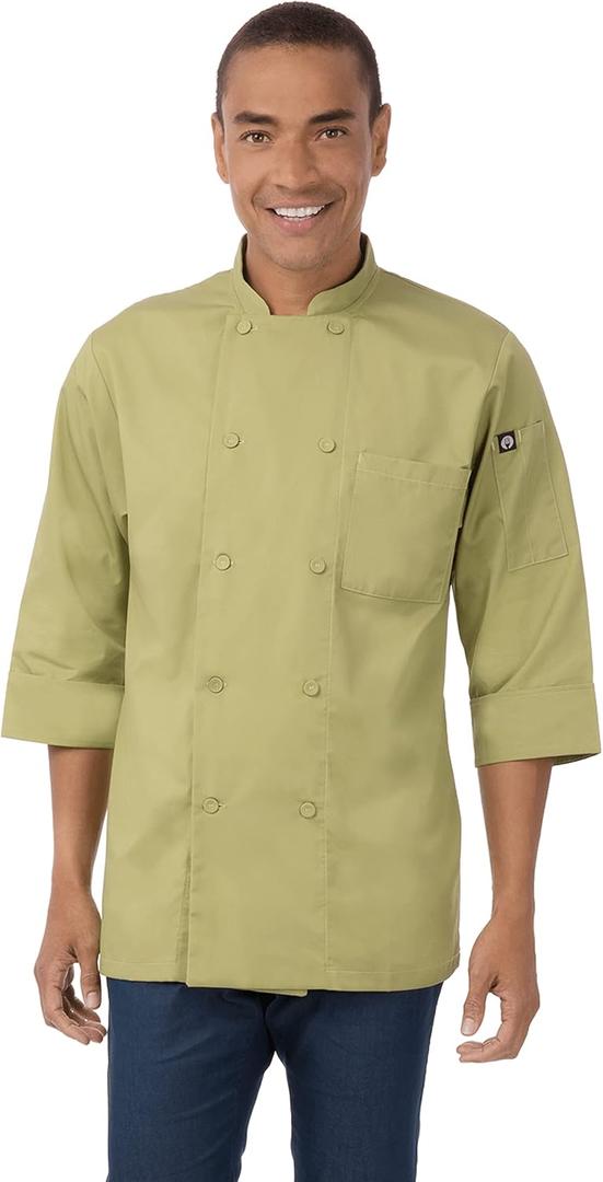 Chef Works Men's Morocco Chef Coat (Green, Size XL)