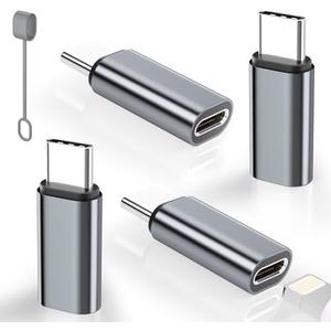 Thousover 4 Pack Lightning to USB C Adapter for iPhone 15/16/17 Pro/17 Pro Max,for iPhone 17/16 Charger,17/16 Accessories,Fast Charging & Data Transfer
