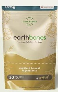 Earthbones Dental Chews for Dogs 10-20lbs, 30 Bones, BBD: JUNE 29, 2026