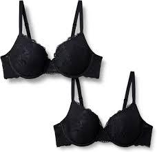 Amazon Essentials Women's Padded Underwire Full Coverage Bra, Soft Stretch Lace, Pack of 2
 36B