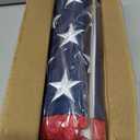 American Flag with Pole Kit - 5ft Heavy Duty Stainless Steel Flagpole for Outside House,3x5 Embroidered US Flags,Tangle-Free Outdoor, Metal Holder Mount Bracket for Residential Porch,Wall - White