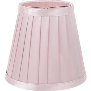 Beaupretty Clip On Lamp Shade, Small Pleated Lampshade, Pink Lamp Shade for Chandelier Table Lamp Decor