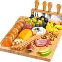 RoyalHouse Bamboo Cheese Board and Charcuterie Boards Set & Serving Tray for Meat, and Wine - Birthday Gifts for Women, Wedding Gift for Couples 2025, Bridal Shower, Housewarming Gift New Home