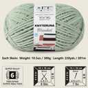 #6 Super Bulky Blanket Yarn for Crocheting - 4 Skeins(Each 10.5oz/300g, 220yds/201m), Chunky Chenille Thick Plush Big Soft Yarn for Crocheting Knitting Blankets, Sage Green