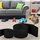 Under Couch Blocker for Kid and Pet Toys, Toy Blocker for Under Bed and Under CouchEasy to Install Stop Things from Going Under Sofa Bed and Other Furniture 5in x 132in (Black)
