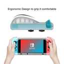 Teyomi Protective Silicone Case for Nintendo Switch, Grip Cover with Tempered Glass Screen Protector, 2 Storage Slots for Game Cards, Shock-Absorption & Anti-Scratch (Clear White)