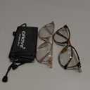 Gaoye Blue Light Blocking Glasses - Trending Round TR90 Frames, Metal Arms, UV400 Protection - Matching Soft Case (2-pink+tea Leopard)