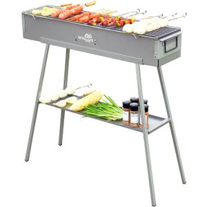 WILLBBQ Charcoal Grill Tailgate Parties, Patio, Beach Barbecues, Backyard Gatherings,Alloy Steel BBQ Barbecue Outdoor Grilling with Durable Support Frame and Dual Adjustable Vents (31.6x7.1x5.1 inch)