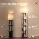 addlon 5-Tier Floor Lamp with Shelves, Standing Bookshelf Lamp with 3 Color Temperature, Corner Display Floor Lamps for Living Room, Bedroom and Office (70'' H, Black)