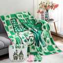 Sieral 10 Pcs Valentine's Day St. Patrick's Day Gnomes Gift Set 20oz Tumbler Blanket Canvas Tote Bag Socks Keychain Hair Claw Gift for Women Her Wife Girlfriend Romantic Gifts Wedding