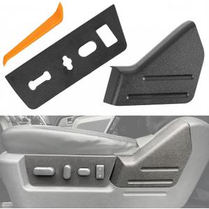 Power Seat Trim Panel & Seat Switch Bezel Driver Side Compatible with 2009-2014 Ford F-150, 2010-2014 Lincoln Mark LT | OEM 9L3Z1661693CA Replacement