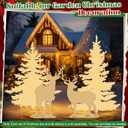 DIY 3-5 ft Christmas Tree Deer Family Silhouette Sticker Set Decoration for Wooden PP Board Cutting Tracing for Holiday Outdoor Indoor Lawn Patio Pathway Garden(4 ft,Reindeer)