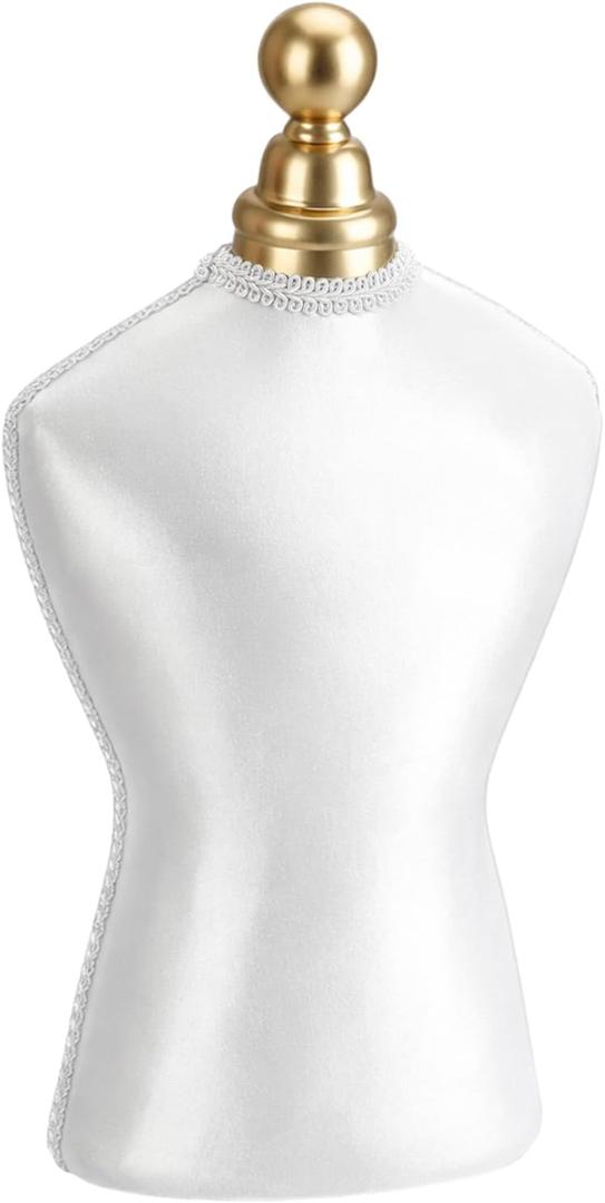 Tondiamo Vintage Velvet Necklace Display Stand White Mannequin Velvet Jewelry Necklace Holde Elegant Decor for Wedding Jewelry Selling Vendors Trade Shows (13.39 x 6.69 x 3.54 Inches)