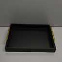 16"x12" Serving Trays with Handles, Black Decorative Serving Tray, Ottoman Trays for, Living Room, Bathroom, and Outdoors Decorative Trays (Black)