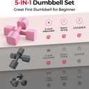 FEIERDUN DB3 5-in-1 Adjustable Dumbbell Set of 2, 12LBS Hand Weights for Women, Men, 1s-Adjust Dual-Stable Dumbbell Set for Women Home Gym & Outdoor