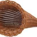 Amosfun Cornucopia Basket, Horn of Plenty Wicker Grapevine Fall Basket, Wicker Bread Basket Fruit Bowl Food Vegetables Serving Tray for Thanksgiving Table Centerpiece
