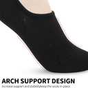 2 x VOROLO No Show Socks for Womens,Low Cut Ankle Non Slip Flat Boat Invisible Liner Cushion Athletic Socks (Black)
