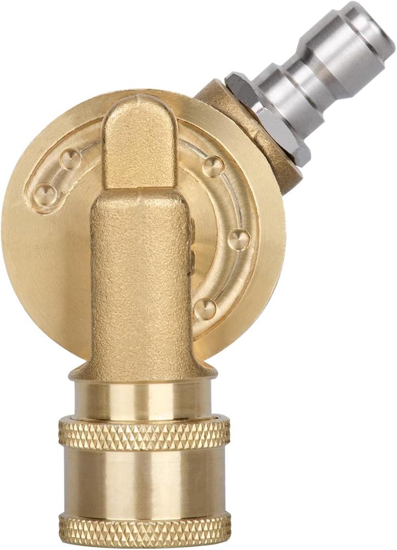 Pressure Washer Gutter Cleaner Attachment - 240 Degree Pivoting Coupler, 1/4 Quick Connect, 7 Angles for Power Washer Spray Nozzle, 4500 PSI