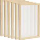 Bright Creations 6 Pack 10x14 Wood Silk Screen Printing Frame Kit for Beginners and Kids, 110 White Mesh for Screen Printing - Wood Frame