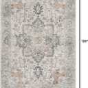 GENIMO 8x10 Area Rugs for Living Room, Machine Washable Non Slip Vintage Rugs, Low Pile Lightweight Chenille Print Rug for Bedroom, Dining Room, Home Office, Light Taupe Brown