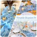 10 Pack Light Blue Cheesecloth Table Runner 17x108 Inch Semi Sheer Boho Rustic Gauze Cheese Cloth Table Runners for Wedding Party Birthday Baby Shower Home Décor