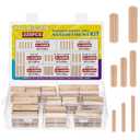 8 Values Wood Dowels Kit 1/4 3/8 5/16 Inch Fluted Wooden Dowel Pins Pegs Assortment for Furniture Woodworking DIY Crafts (Pack of 225Pcs)