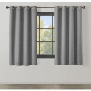 Modavari Home Fashions Palma Grommet Blackout Single Window Panel - Peyote, Gray 