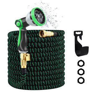NEW 200FT BLACK EXPANDABLE FLEXIBLE GARDEN HOSE PIPE 
