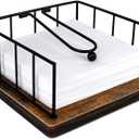 Elegant Wooden Base Paper Holder  Stable, Durable, and Stylish Kitchen Dispenser (Cocktail Napkin 7.5"7.5")