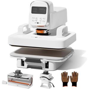 HTVRONT 3 in 1 Auto Heat Press Machine with Adjustable Pressure, 12X10 | A100 Auto Heat Press with Heats Up Fast & Evenly, Sublimation Heat Press Machine for T Shirts, Mugs and Hats
