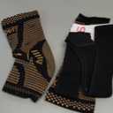 INDEEMAX Ankle Brace for Women & Men, Ankle Compression Sleeve Support Copper Infused Ankle Brace for Sprained Ankle, Plantar Fasciitis Sports, Achilles Tendonitis Pain Relief, Copper Black, M