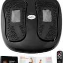 Power Legs Electric Foot Massager Machine with Remote Control, Adjustable Speed, Vibration - Calf Massager - Feet Massager for Neuropathy Pain Relief, Plantar Fasciitis, Leg Blood Circulation (Black)